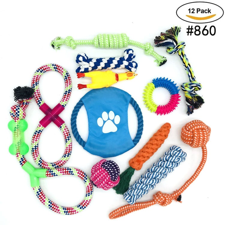 Opportunity: 12-piece set (ONLY €4 per toy) with durable rope pet toys