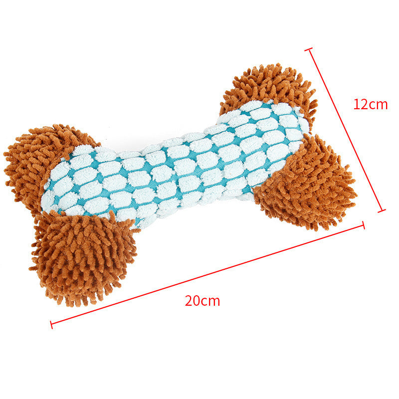 Bite-Resistant Plush Dog Toy - Carpet Bone Design