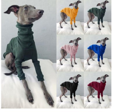 High Neck Solid Color Two-Legged Dog Suit