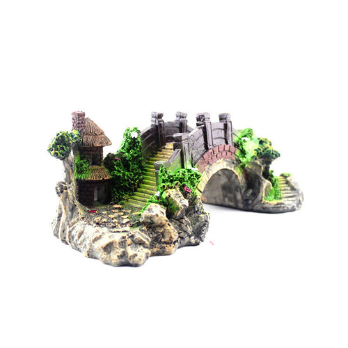 Resin Bridge Arch Bridge Black Red Bridge Fish Tank Landscaping