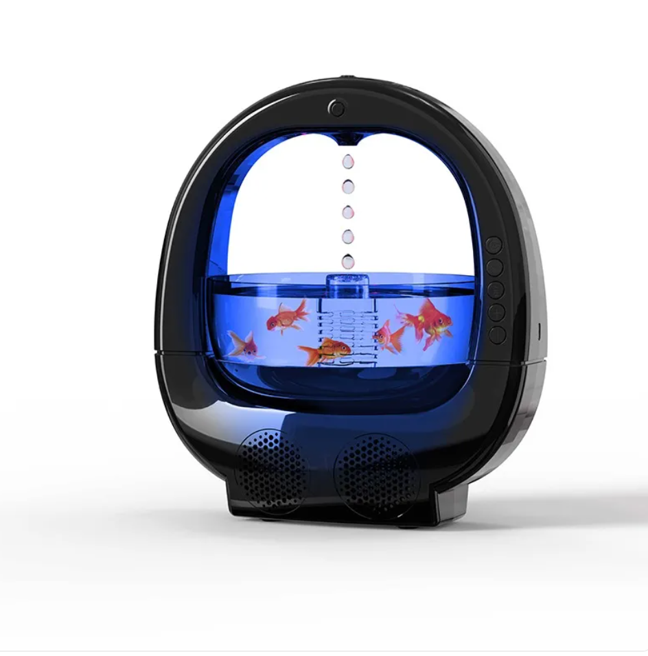 3 σε 1 Υγραντήρας Anti-Gravity με Αρωματοθεραπεία, Ηχείο Bluetooth και Φωτισμό Ενυδρείου