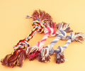 Dog chew toy with double knot cotton rope