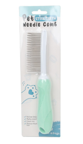 Pet Grooming Comb with Metal Pins for Hair Cleaning (1 piece)