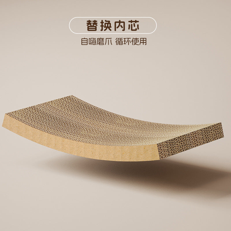 Cat Scratching Board and Bed Combo with Replaceable Cardboard
