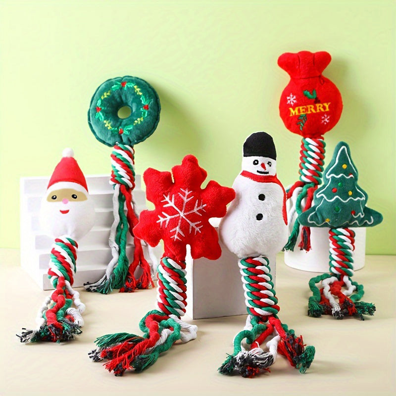 3Pcs Pet Cartoon Chew Toys Set, Cotton Rope