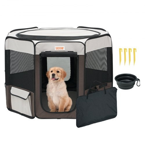 Foldable Pet Playpen, 36 inch Portable Dog Playpen, Crate Kennel for