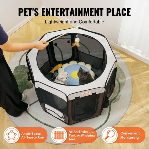 Foldable Pet Playpen, 36 inch Portable Dog Playpen, Crate Kennel for