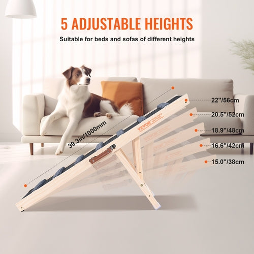 Dog Ramp, Folding Pet Ramp for Bed, Adjustable Dog Ramp for Small,