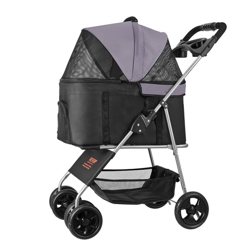 Pet Stroller, 35 lbs Weight Capacity, Foldable Dog Stroller Cart, 4