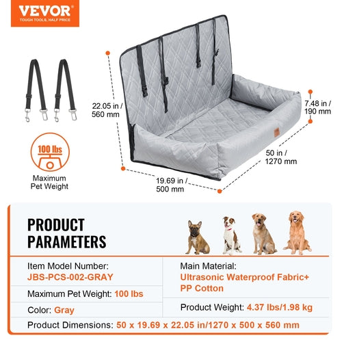 Dog Car Seat, Waterproof Dog Booster Seat for Car, Pet Car Seat with