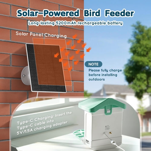 Smart Bird Feeder with Camera, 2K HD AI Identify 10,000+ Bird Species,