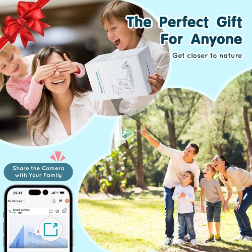 Smart Bird Feeder with Camera, 2K HD AI Identify 10,000+ Bird Species,