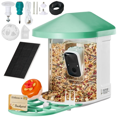 Smart Bird Feeder with Camera, 2K HD AI Identify 10,000+ Bird Species,