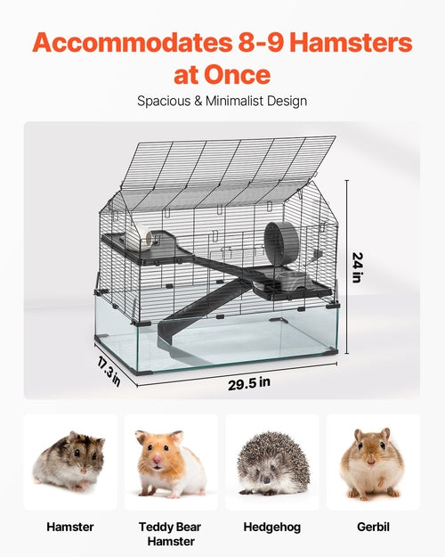 Hamster Cage, 360° Viewing Transparent Hamster Habitats, Small Animal