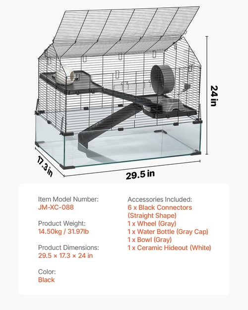Hamster Cage, 360° Viewing Transparent Hamster Habitats, Small Animal