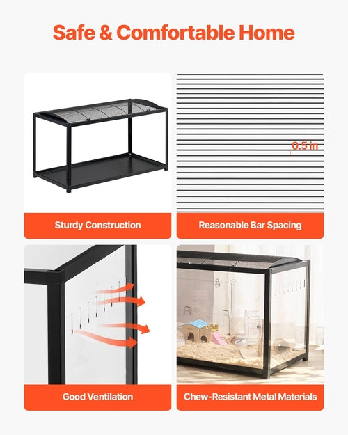 Hamster Cage, 360° Viewing Transparent Hamster Habitats, Small Animal