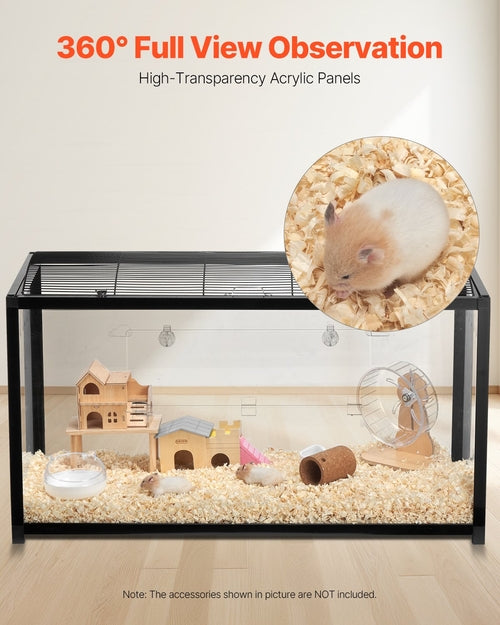 Hamster Cage, 360° Viewing Transparent Hamster Habitats, Small Animal