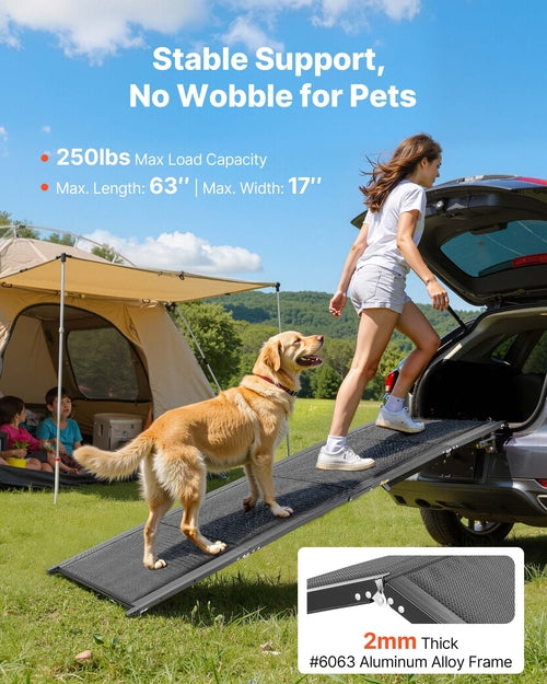 Dog Ramp for Cars, 160 x 43.2 cm, Folding Pet Ramps for Medium & Large