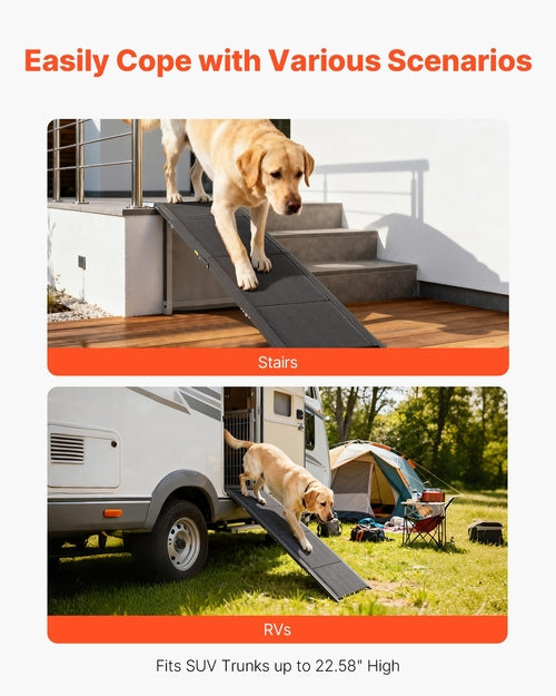 Dog Ramp for Cars, 160 x 43.2 cm, Folding Pet Ramps for Medium & Large
