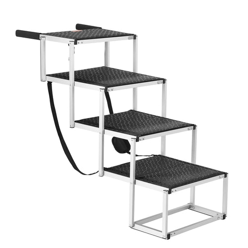 Dog Stair for Cars 4-step Folding Dog Steps Aluminum Loads up to 113.4