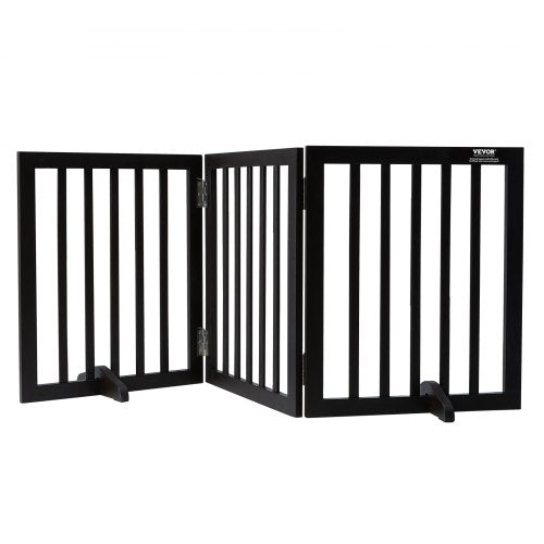 Free Standing Dog Gate, 24in H x 60in W Freestanding Pet Gate, 3