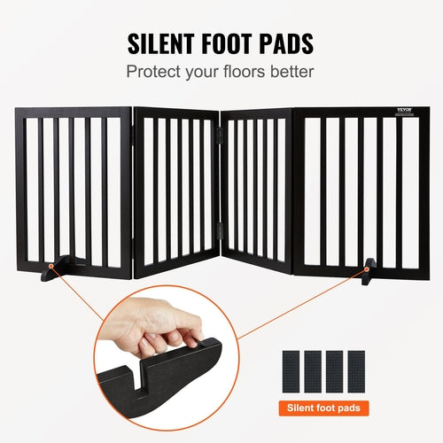 Free Standing Dog Gate, 24 H x 80.3 W Freestanding Pet Gate, 4 Panels