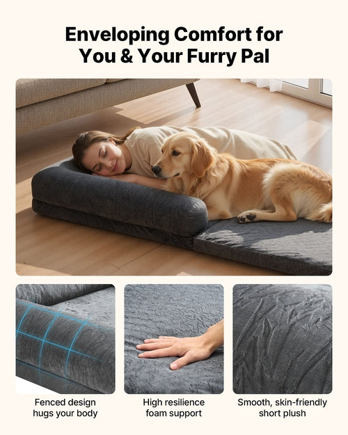 Human Dog Bed, 1790 x 950 x 240 mm Orthopedic Memory Foam Human Sized
