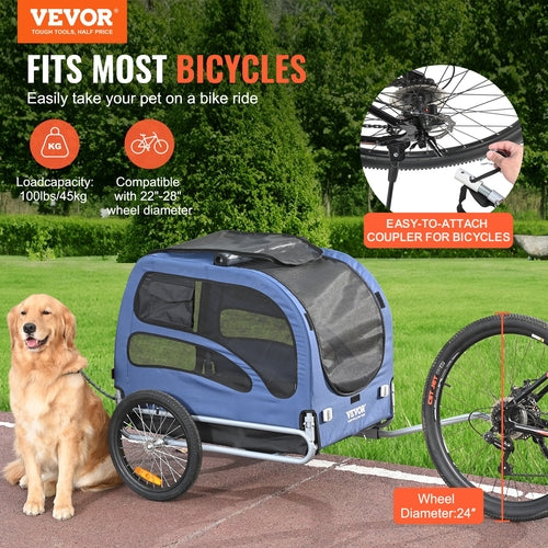 Dog Bike Trailer, Supports up to 100 lbs, Pet Cart Bicycle Carrier,