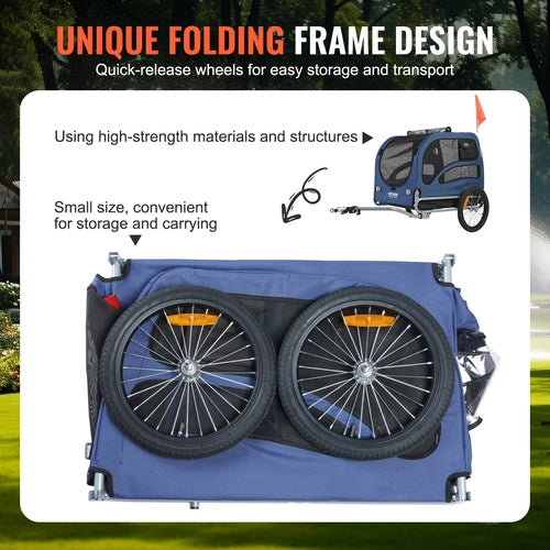 Dog Bike Trailer, Supports up to 100 lbs, Pet Cart Bicycle Carrier,