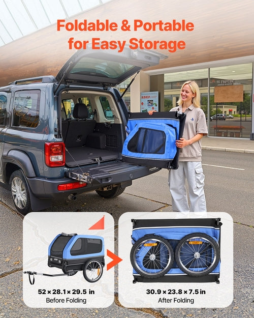 Dog Bike Trailer, Supports up to 40 kg, Pet Cart Bicycle Carrier for