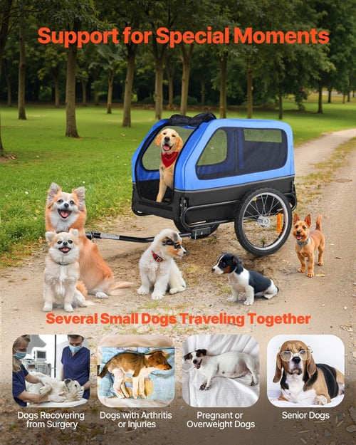 Dog Bike Trailer, Supports up to 40 kg, Pet Cart Bicycle Carrier for