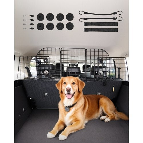 Dog Car Barrier, 36.6in-60in Adjustable Car Divider for Trunk Cargo