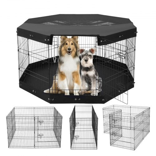 Dog Playpen, 8 Pcs 30inH x 24inW Panels Foldable Metal Pet Exercise