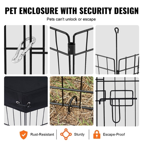 Dog Playpen, 8 Pcs 30inH x 24inW Panels Foldable Metal Pet Exercise