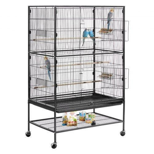 Bird Cage, 800 x 520 x 1320mm, Flat Top, Wrought Iron Bird Flight Cage