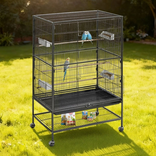 Bird Cage, 800 x 520 x 1320mm, Flat Top, Wrought Iron Bird Flight Cage