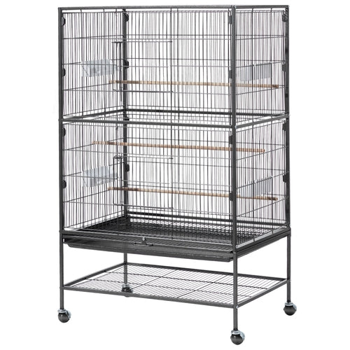 Bird Cage, 800 x 520 x 1320mm, Flat Top, Wrought Iron Bird Flight Cage