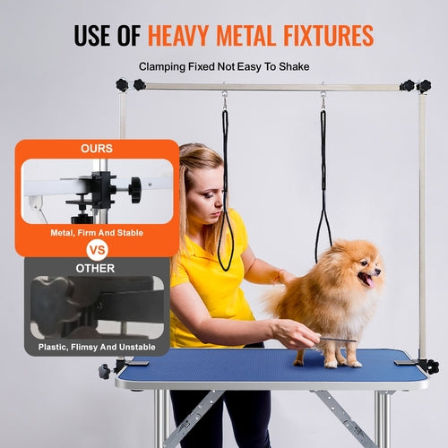 Pet Grooming Table Two Arms with Clamp, 915 x 610mm Dog Grooming