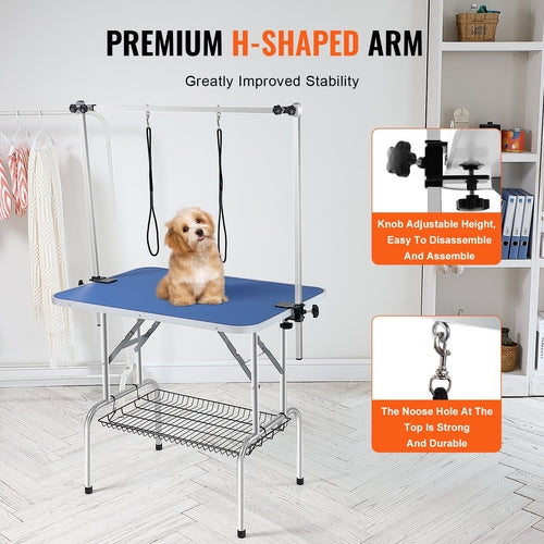 Pet Grooming Table Two Arms with Clamp, 915 x 610mm Dog Grooming