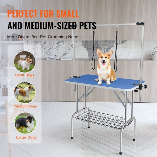 Pet Grooming Table Two Arms with Clamp, 915 x 610mm Dog Grooming
