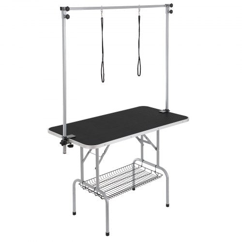 Pet Grooming Table Two Arms with Clamp, 117cm Dog Grooming Station,