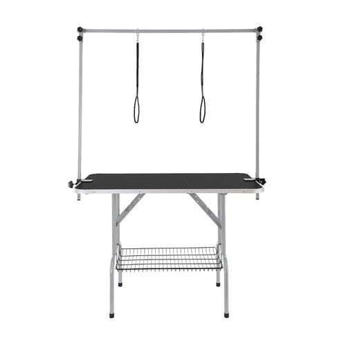 Pet Grooming Table Two Arms with Clamp, 117cm Dog Grooming Station,