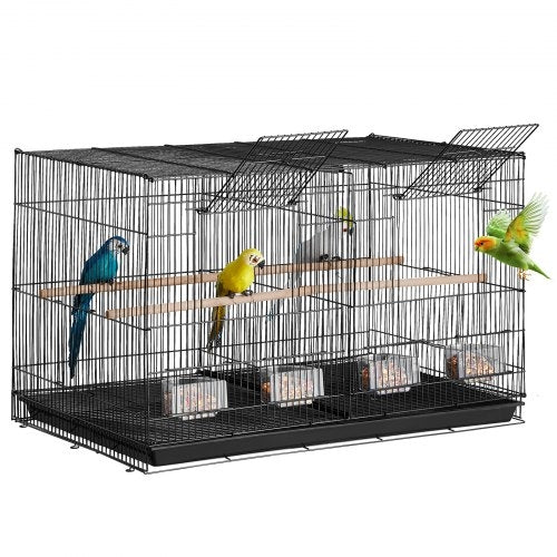 Bird Cage, 18 in, Small Parakeet Cage with Divider, Sturdy Metal Bird