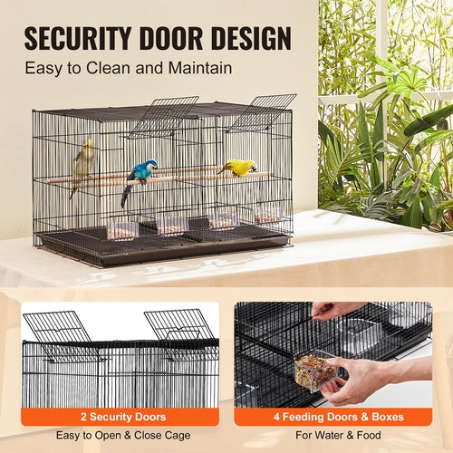Bird Cage, 18 in, Small Parakeet Cage with Divider, Sturdy Metal Bird