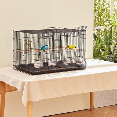 Bird Cage, 18 in, Small Parakeet Cage with Divider, Sturdy Metal Bird