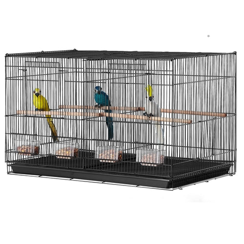 Bird Cage, 18 in, Small Parakeet Cage with Divider, Sturdy Metal Bird