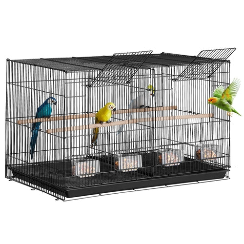 Bird Cage, 18 in, Small Parakeet Cage with Divider, Sturdy Metal Bird