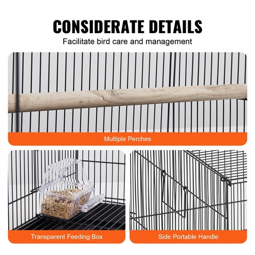 30 inch Bird Cage, Metal Large Parakeet Cages for Cockatiels Small